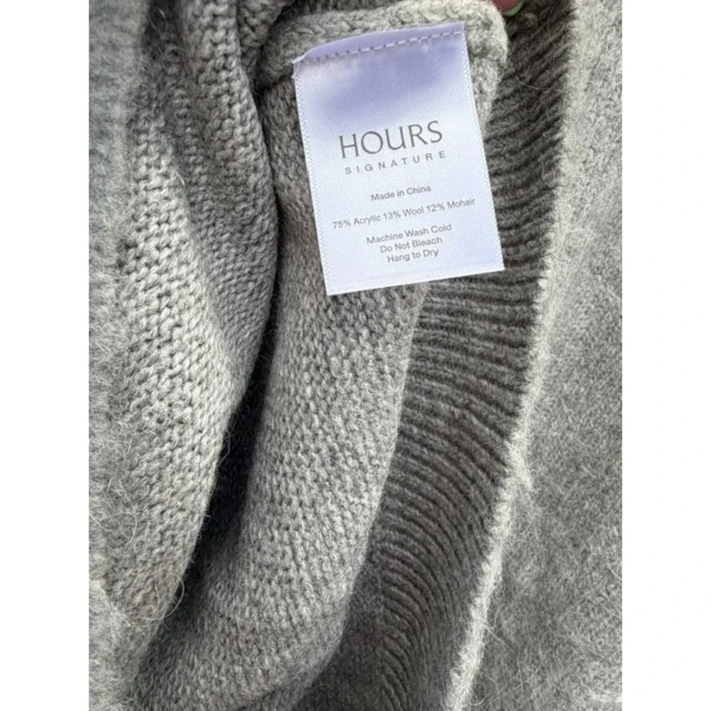 HOURS Sweater Mens XL Gray Mohair Blend‎ Fuzzy Quiet Luxury Streetwear Soft